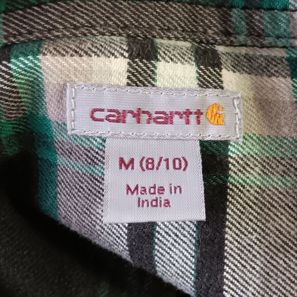 Carhartt Womens Med Hamilton Flannel Plaid Button Up Long Sleeve Shirt Cabincore - Picture 2 of 5